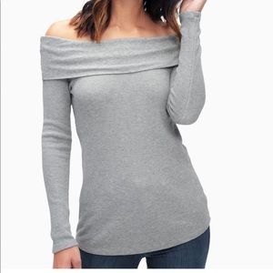 NWT Splendid waffle knit off shoulder top size XS